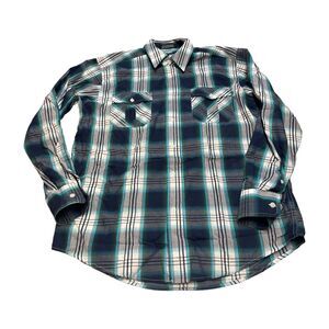 Beverly Hills Polo Club Shirt Men's Medium Multicolor Plaid Cotton Button-Up
